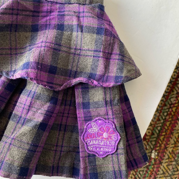 Y2K Purple & Gray Plaid Skirt - Picture 3 of 6